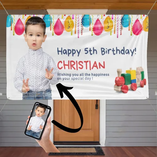 Miniatura 12 de NiceMemoryLLC - Cartel de vinilo personalizable con texto en inglés «Happy Birthday», telón de fondo de fiesta, regalo y decoración, de NiceMemoryLLC