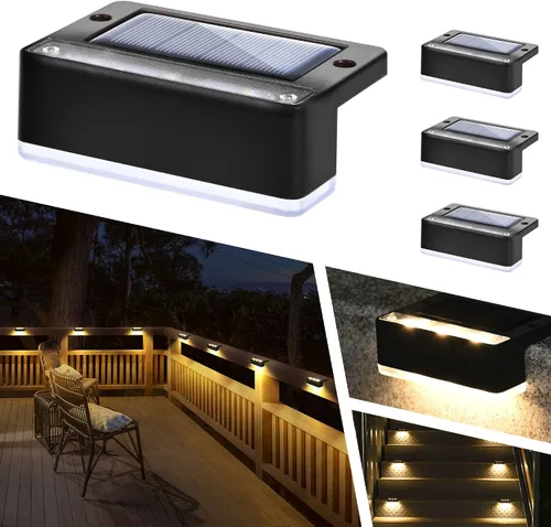 Miniatura 13 de SOLPEX Luces Solares para Cercas, 6 LEDs Luces Solares para Exteriores Impermeables Alimentadas por Energía Solar para Terraza, Escalera, Porche
