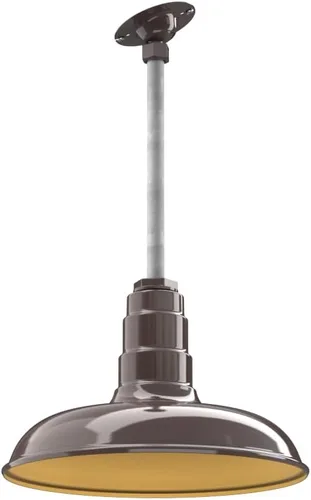 Miniatura 15 de Steel Lighting Co. Malibu - Lámpara colgante Montaje en techo Domo de 14 pulgadas vástago de 12 pulgadas Estilo de granja de acero Rojo