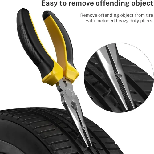 Miniatura 4 de Juego de reparación de neumáticos planos Autown con tapón, 68 piezas para coche, motocicleta, ATV, Jeep, camión, tractor (2 paquetes)