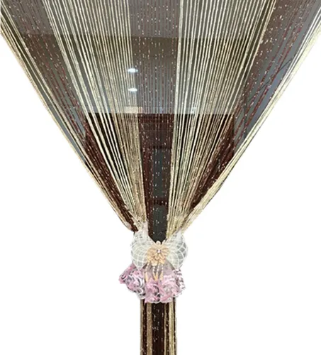 Miniatura 2 de Cortina decorativa separadora de ambientes, diseño de cadenas con flecos de cristal, 78.7 x 39.3 pulgadas, de Eve Split