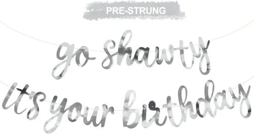 Miniatura 22 de BEISHIDA Cartel con texto en inglés «Go Shawty It's Your Birthday» con texto en inglés «No DIY Hip Hop» con tema de feliz cumpleaños, cartel de Rojo