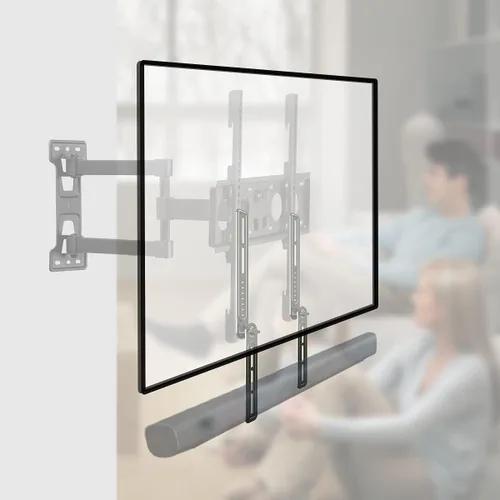 Miniatura 8 de Soporte de montaje universal para barra de sonido para encima/debajo del televisor, se adapta a televisores de 23-65 pulgadas, hasta 22 libras por