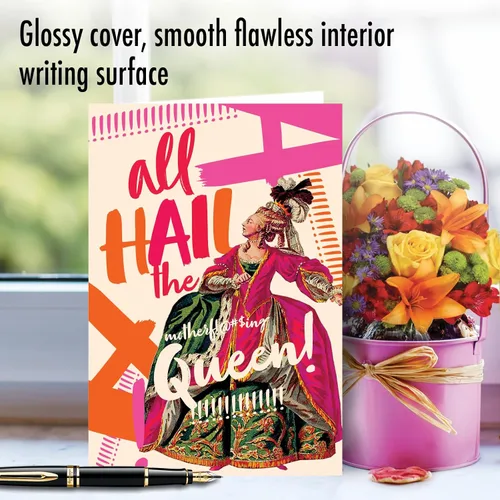 Miniatura 3 de NobleWorks - 1 Tarjeta divertida para todas las ocasiones para mujer - Tarjeta de notas de humor en blanco con sobre - All Hail the Queen C6677OCB