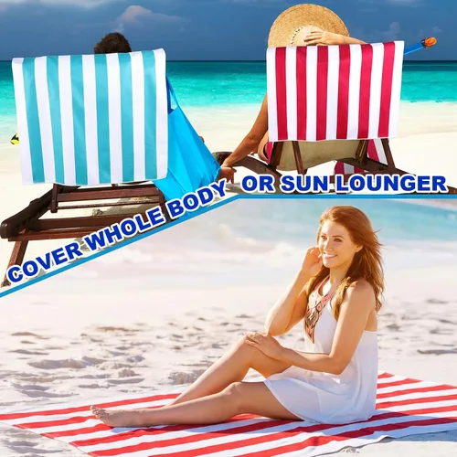 Miniatura 6 de EBOOT Paquete de 10 toallas de playa de gran tamaño, toallas de piscina extra grandes, de microfibra, de secado rápido, para adultos, mujeres