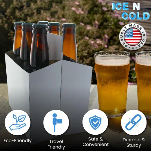 Miniatura 2 de Paquete de 6 soportes para botellas de cartón económico, se adapta a botellas de 12 a 16 onzas, para un transporte seguro y fácil de cerveza