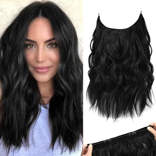 Miniatura 35 de REECHO Extensiones de cabello con alambre invisible con trama de encaje más delgada y suave