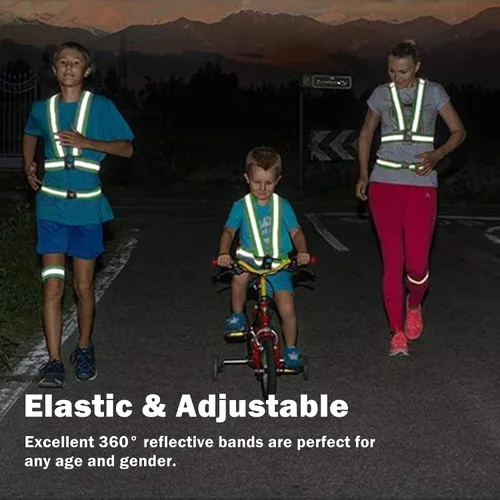 Miniatura 6 de Reflective Running Gear Reflective Vest & Reflective Armband & Reflective Belt 3 Pcs Set, High Visibility Reflective Gear Night Cycling Walking