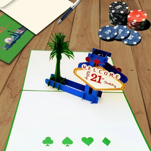 Miniatura 5 de iGifts And Cards Fabulous - Tarjeta emergente de cumpleaños de Las Vegas 21 – Celebración de hito, regalo de edad legal, felicitaciones, regalo
