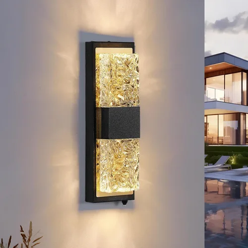 Miniatura 15 de Lámpara de pared inteligente para exteriores, lámpara exterior que cambia de color RGB, iluminación de pared exterior de carcasa de metal, luces