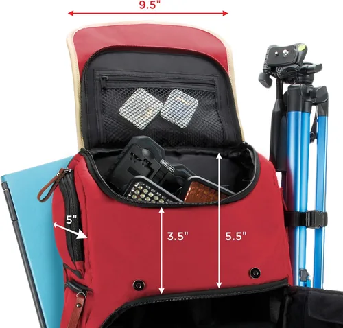 Miniatura 6 de GOgroove - Funda para cámara DSLR de tamaño completo y portátil, con espacio para portátil de 15.6" y almacenamiento de accesorios, soporte