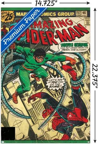 Miniatura 3 de Marvel Comics Spider-Man - Póster de pared Amazing Spider-Man #157, 22.4 pulgadas de largo x 14.7 pulgadas de ancho, paquete de póster y montaje