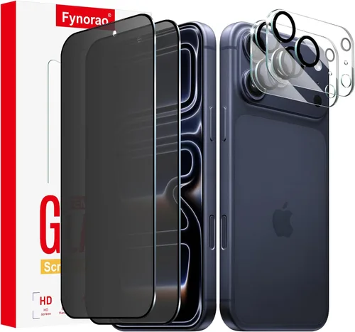 Miniatura 23 de Paquete de 2+2 protectores de pantalla de vidrio mate de privacidad y protector de lente de cámara para iPhone 15, película de vidrio templado mate