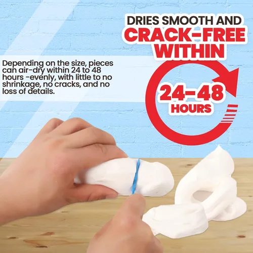 Miniatura 5 de Arcilla de espuma moldeable para cosplay de 3.3 libras (blanco), alta densidad y calidad para diseños intrincados, se seca al aire, para cortar