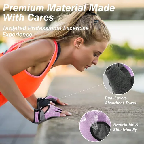 Miniatura 3 de LIFECT Freedom - Guantes de entrenamiento para levantamiento de pesas que cubre los nudillos, guantes cortos sin dedos con dorso curvo abierto