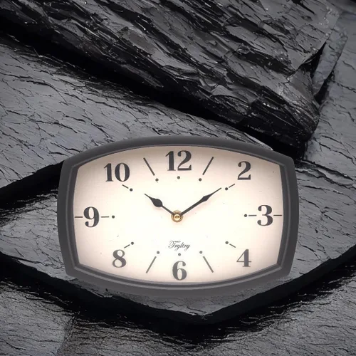 Miniatura 7 de Reloj de pared negro retro rectangular de metal, funciona con pilas, estilo antiguo de diseño para cocina, sala de estar u oficina, pequeño