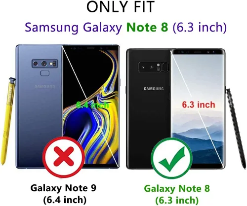 Miniatura 2 de Funda de grado militar para Samsung Galaxy Note 8, soporte de anillo giratorio de metal 360, soporte de soporte magnético integrado para montaje