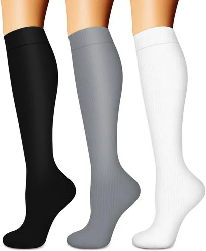 Miniatura 52 de Calcetines de compresión para mujeres y hombres (3 pares) – El mejor apoyo para enfermeras, correr, senderismo, recuperación y calcetines de vuelo