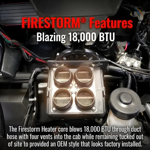 Miniatura 2 de Calentador de cabina UTV FIRESTORM® GEN II con descongelador se adapta a Polaris Ranger 1000 / XP1000 2020-2025. 18,000 BTU de calor abrasador