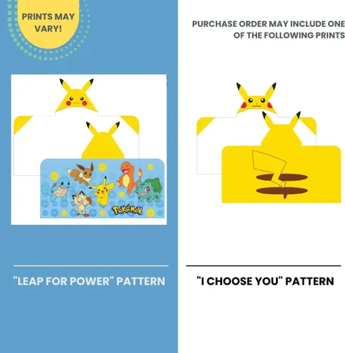 Miniatura 3 de Toalla de rizo de algodón suave con capucha para baño y playa Pokémon Pikachu, 24 x 50 pulgadas, Franco Kids