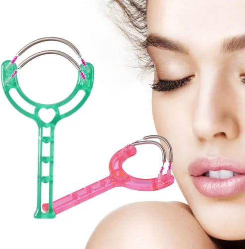 MERRYHAPY 2 unids removedor de vello facial primavera herramienta depiladora para mujeres diseño de resortes duales dispositivo de eliminación de