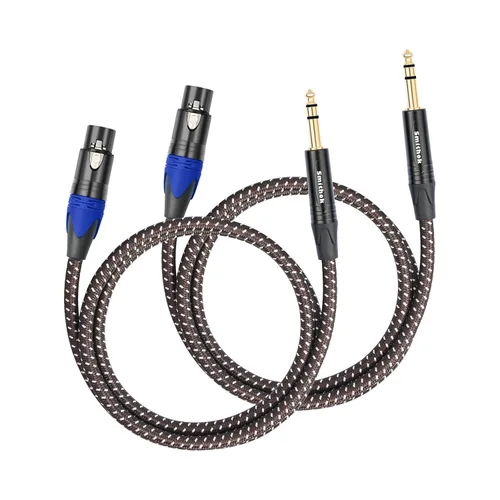 Miniatura 6 de Smithok Cable divisor XLR, cable doble hembra a macho Y (divisor XLR de 3 pines, 2 hembra a 1 macho), adaptador de audio de cable divisor