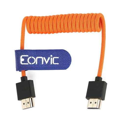 Miniatura 7 de 8K HDMI to Down HDMI High Speed Black Coiled Braided Cable for Sony A7S3 FX3 FX9 Canon C70 Z CAM E2 Camera Atomos Ninja V Shinobi SmallHD Portkeys
