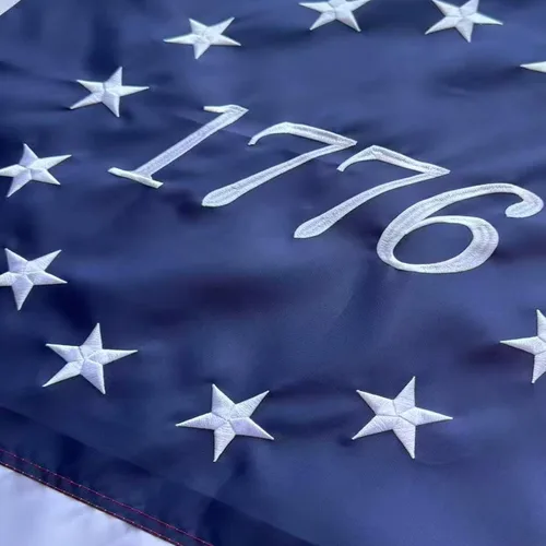 Miniatura 6 de Bandera estadounidense bordada de Betsy Ross 1776 de 3 x 5 para exteriores, 13 Colonias Revolución, banderas de Estados Unidos, estrellas bordadas