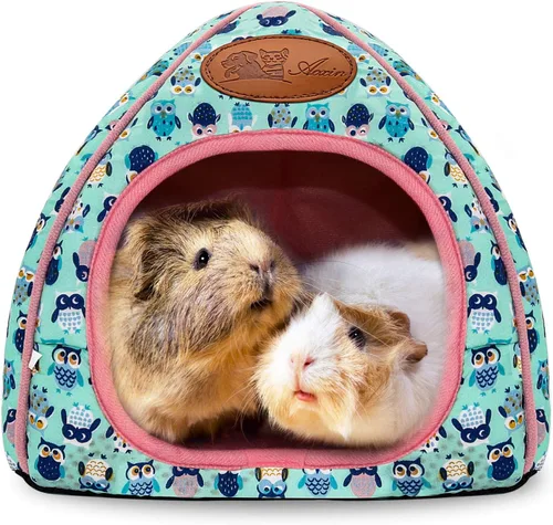 Miniatura 12 de BWOGUE Casa Cama para Conejillo de Indias Acogedora Cueva de Hámster Escondite Grande para Conejos Enanos Erizo Dragón Barbudo Nido de Invierno rojo