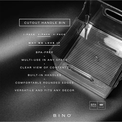 Miniatura 2 de BINO The Lodge Collection Contenedores de almacenamiento de plástico - paquete de 2 Organizador multiusos con asas integradas Libre de BPA