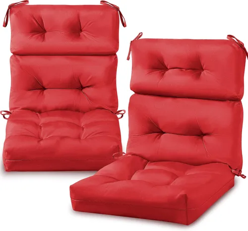 Miniatura 16 de Geelin 2 cojines de respaldo alto para silla de patio, para interiores y exteriores, cojines de respaldo copetudo para patio, mecedores, reemplazo
