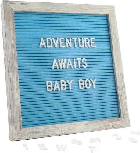 Miniatura 14 de C Crystal Lemon - Tablero de fieltro para letras, 10 x 10 pulgadas, tablero de madera para mensajes intercambiables, marco de madera, montaje