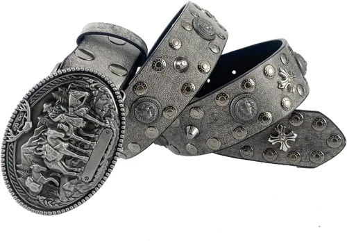 TOPACC Cinturones occidentales para mujer y hombre Cowboy Country Cinturones con hebillas para jeans pantalones Rodeo