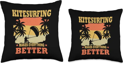 Miniatura 3 de Kitesurf motif equipment Makes Everything Better-Kitesurf, almohada de 16 x 16 pulgadas, multicolor