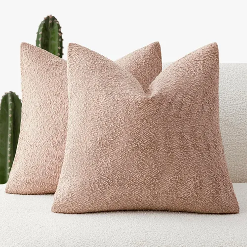 Miniatura 39 de Foindtower - Juego de 2 fundas decorativas de textura de bucle, fundas de almohada acentuadas, fundas de cojín sólidas, neutrales, para sofá, silla