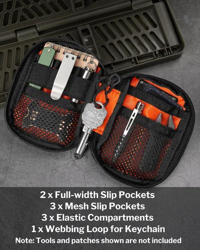 Miniatura 2 de VIPERADE VE31 Bolsa pequeña EDC, organizador de bolsillo para hombres, pequeño organizador multiherramienta EDC para Negro