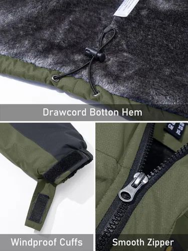 Miniatura 5 de MAGCOMSEN Men's Winter Coats Water Resistant Snow Ski Jacket Fleece Lined Parka 4 Pockets