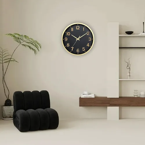 Miniatura 6 de Relojes de Pared a Pilas de 8 Pulgadas, Reloj de Pared Moderno Silencioso Sin Tictac para Sala de Estar, Dormitorio, Cocina, Oficina, Aula, Negro