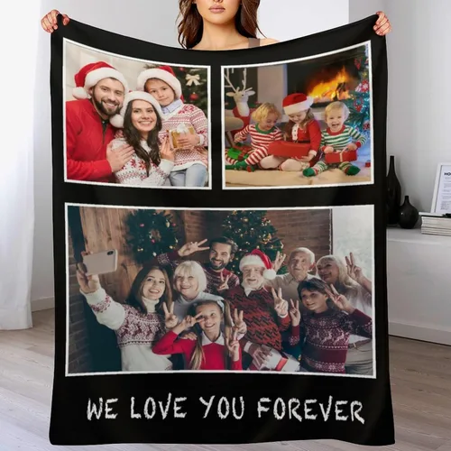 Miniatura 28 de M YESCUSTOM Manta personalizada con imagen y texto, manta personalizada de collage de fotos, mantas de vellón personalizadas para regalo de 1 imagen