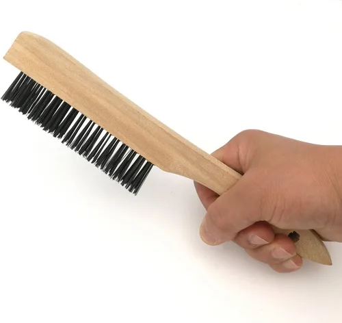 Miniatura 3 de VASTOOLS - Martillo de soldadura con mango de resorte helicoidal, 10.5", cincel cónico y vertical, cepillo de alambre de 10" Negro