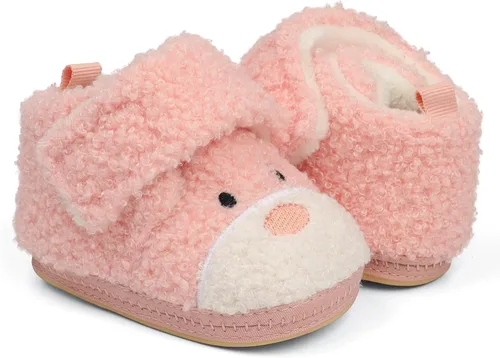 Miniatura 3 de ESTAMICO Botas cálidas de forro polar para recién nacidos, con suela antideslizante para cuna, calcetines de invierno, zapatos de dibujos animados