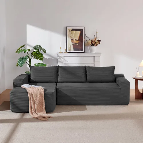 Miniatura 24 de Sofá seccional modular de 110", sofá seccional Cloud con asiento profundo, sofás tapizados sin huesos para sala de estar, sofá modular moderno