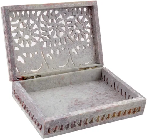 Miniatura 3 de Hashcart Joyero de mármol pequeña caja decorativa de tarot, caja de almacenamiento de baratijas, caja de esteatita tallada a mano, gran regalo