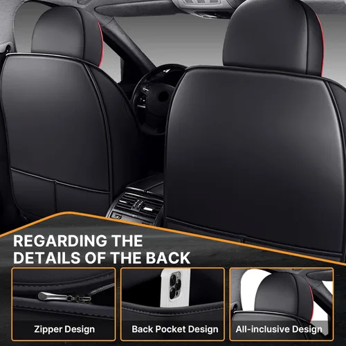 Miniatura 4 de Fundas protectoras de asiento de automóvil de lujo de 2 asientos para Volvo XC40 2019-2025, diseño de bolsa de almacenamiento trasera, almohada