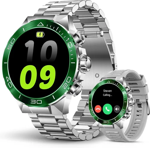 SOUYIE Reloj inteligente militar resistente para hombres, AMOLED 1.43 pulgadas, pantalla HD de 1.43 pulgadas, respuesta de llamadas Bluetooth,