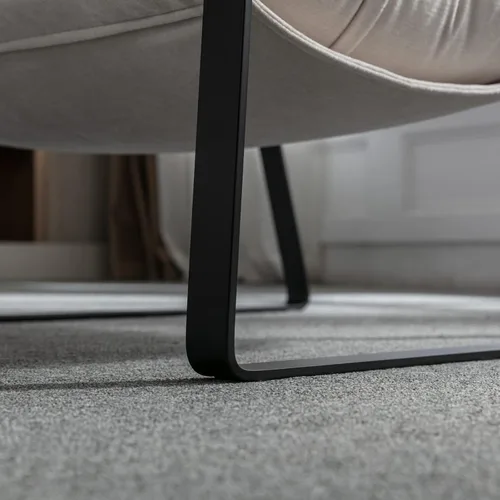 Miniatura 6 de Ya-Home Silla de Acento Mid-Century, Silla Lateral Cómoda con Reposabrazos de Tela Chenille, Silla de Ocio Tapizada con Marco de Metal Negro