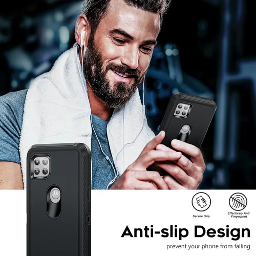 Miniatura 7 de LeYi Funda para Motorola One 5G Ace: Moto G 5G (2020): Funda resistente 3 en 1, funda resistente 3 en 1, funda para teléfono celular a prueba