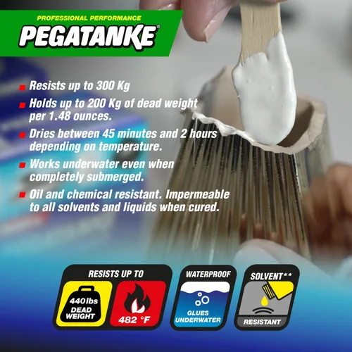 Miniatura 5 de PEGATANKE - Resina epoxi blanca de 2 partes Adhesivo profesional de soldadura en frío Pegamento de metal líquido de alta resistencia
