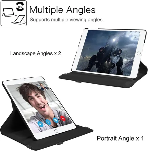 Miniatura 6 de Fintie - Funda giratoria para iPad 6ª/5ª generación (2018/2017), iPad Air 2 / Air 1 (24.6 cm) - Funda giratoria de 360 grados con pie, función