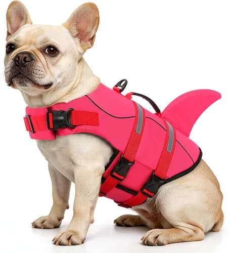 Miniatura 20 de Queenmore - Chaleco salvavidas Ripstop de tiburón para perro, ajustable, con alta flotabilidad y asa de rescate duradera, para perros pequeños